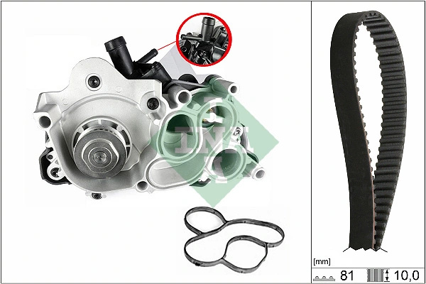 Set distributie curea si pompa apa INA SEAT LEON (5F1) 2012-2020 - 530 0743 30