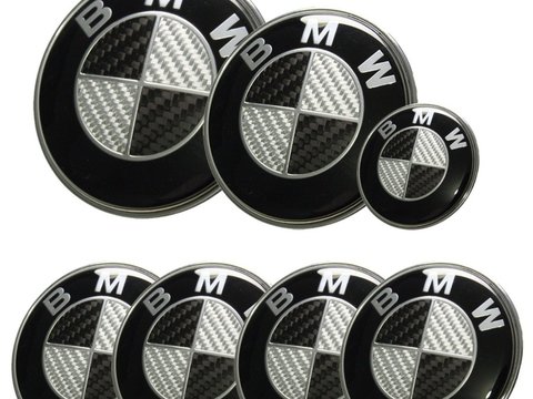 Set embleme BMW carbon din 7 piese