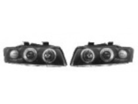 Set faruri tuning Audi A4 (B6) 11.2000-11.2004 BestAutoVest fata stanga-dreapta transparent-negru