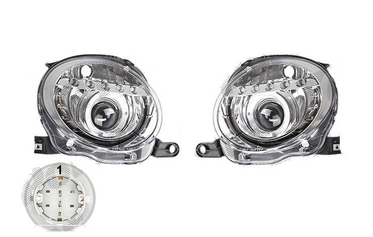 Set faruri tuning FIAT 500 (312), 03.2007-08.2015,