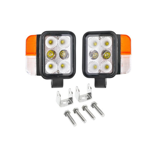 Set faruri universale tractor stanga si dreapta cu LED 10-80V, temperatura culoare 6000K, pozitii 3W LED si semnalizare 3W LED Breckner BK69132 AL-091221-2