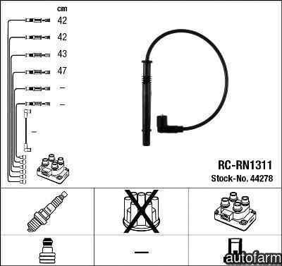 Set fise bujii RENAULT MODUS / GRAND MODUS F/JP0 NGK 44278