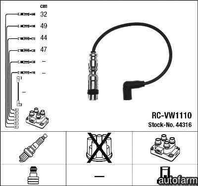 Set fise bujii SKODA RAPID Spaceback NH1 NGK 44316