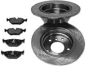 Set frana, frana disc BMW 3 limuzina (E36), BMW 3 cupe (E36), BMW 3 Cabriolet (E36) - MAPCO 47882