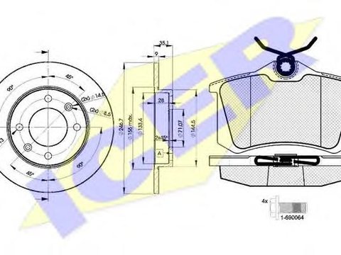 Set frana, frana disc Citroen XSARA PICASSO (N68), PEUGEOT 307 (3A/C), Citroen C3 I (FC_) - ICER 30697-4746