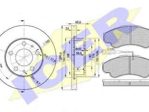 Set frana, frana disc FIAT DUCATO bus (244, Z_), FIAT DUCATO caroserie (244), Citroen RELAY bus (244, Z_) - ICER 31522-4682