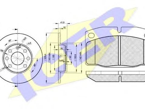 Set frana, frana disc OPEL KADETT D (31_-34_, 41_-44_), OPEL MONZA E (39_, 49_), OPEL KADETT E combi (35_, 36_, 45_, 46_) - ICER 30454-6193