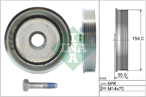 Set fulie, arbore cotit (544 0112 20 544011220 INA) CITRO�N,FIAT,FORD,LANCIA,LAND ROVER,MITSUBISHI,PEUGEOT 4007|407|607|807|C-CROSSER|C-CROSSER ENTERPRISE|C5|C6|C8|FREELANDER 2|FREELANDER 2, LR2|GALAX