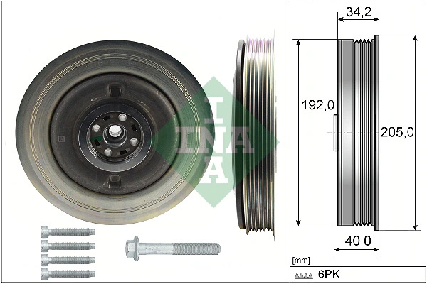 Set fulie arbore cotit INA VOLVO V40 Cross Country (526) 2014-2019 - 544 0504 20