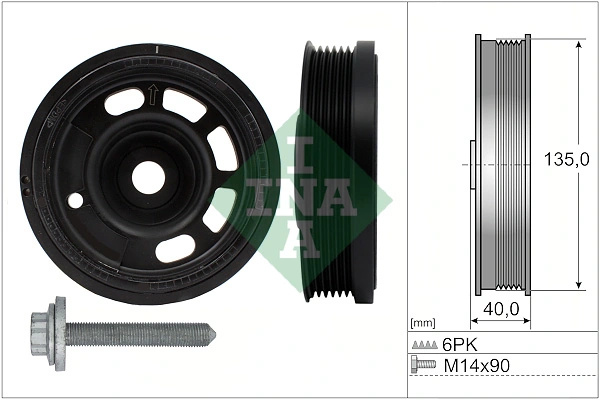 Set fulie arbore cotit INA VW GOLF VIII (CD1, DA1) 2020-2025 - 544 0172 20