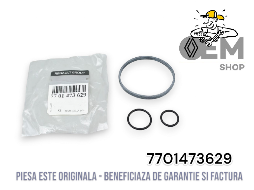 Set garnituri flansa ulei - racitor ulei, produs nou original, Renault, cod piesa 7701473629