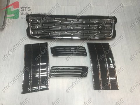 SET GRILA FATA+GRILA LATERALE+GRILA BARA FATA RANGE ROVER VOGUE L405 2013-2017[BLACK EDITION]