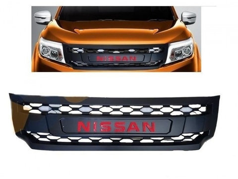 Set Grila Fata Nissan Navara Cu Logo Led 2015-2020 - NOU