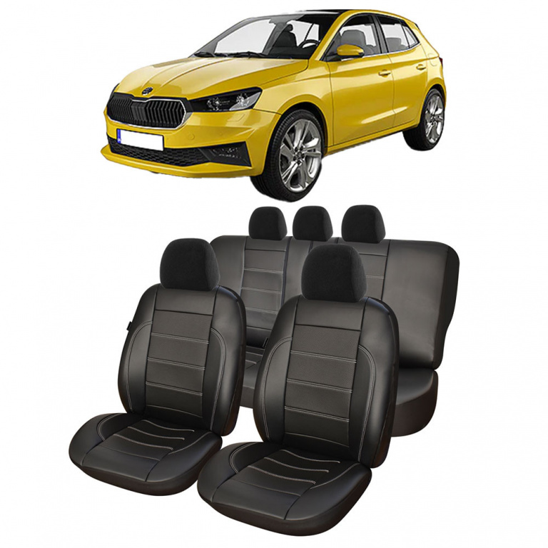 Set Huse Auto Exclusive Leather King compatibile cu Skoda Fabia 08650-220