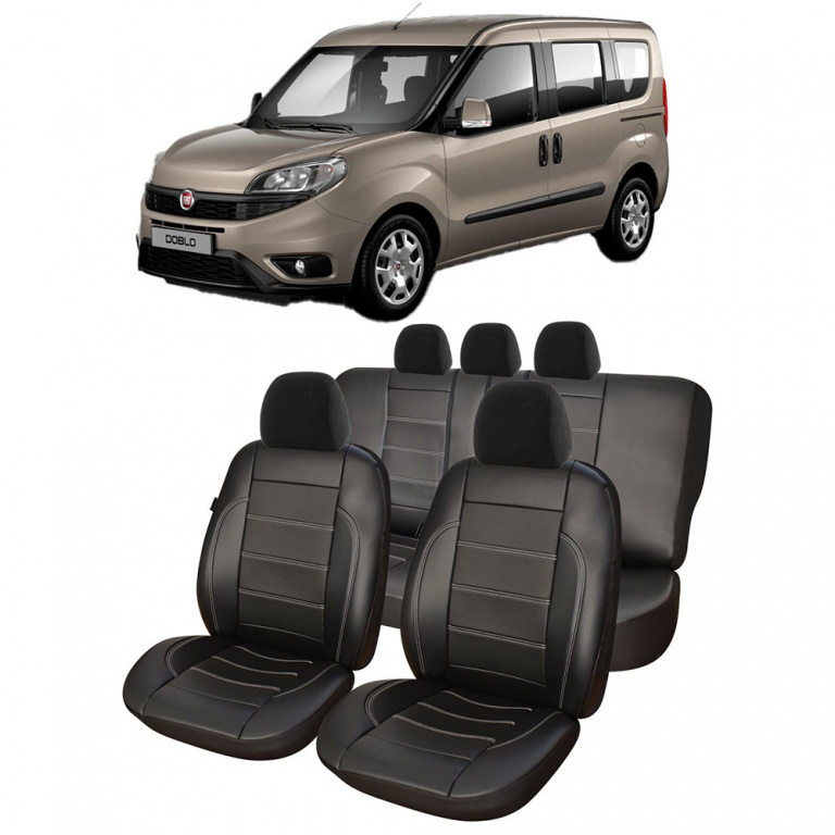 Set Huse Auto Exclusive Leather King compatibile cu Fiat Doblo 08650-70