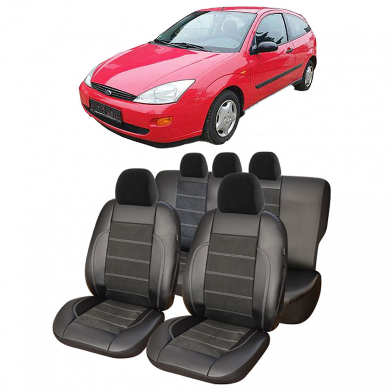 Set Huse Auto Exclusive Piele Leather si Alcantara compatibile cu Ford Focus I 08649-82