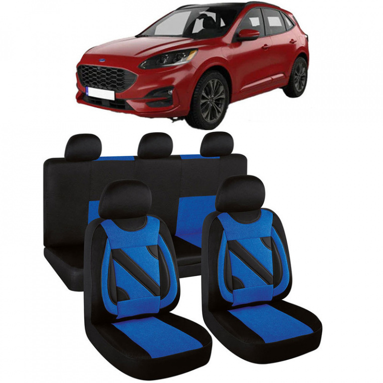 Set Huse Auto Nero Albastru cu insertii rosii compatibile cu Ford Kuga 108818_86