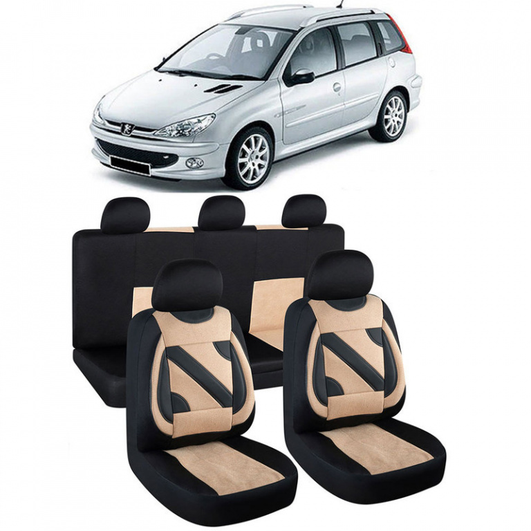 Set Huse Auto Nero Bej cu insertii rosii compatibile cu Peugeot 206 118816_189