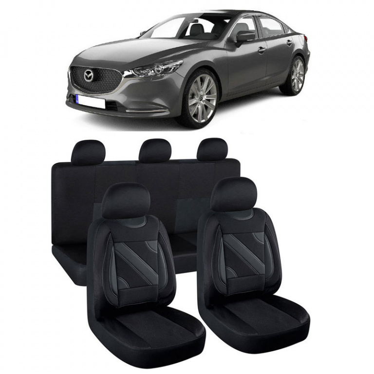 Set Huse Auto Nero Negru cu insertii rosii compatibile cu Mazda 6 108817_146