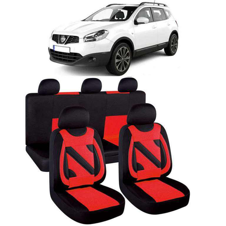 Set Huse Auto Nero Rosu cu insertii rosii compatibile cu Nissan Qashqai 108819_171