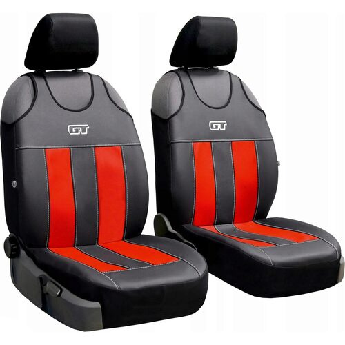 Set Huse Scaune Auto Fata pentru Skoda Fabia - Pok-Ter GT, Tip Maieu, Piele Ecologica Si Material Textil Tip Alcantara, 2 piese