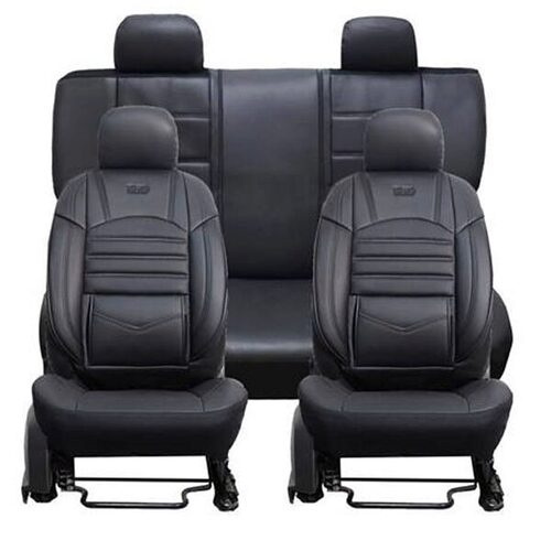 Set Huse Scaune Auto pentru Audi A1 - Deluxe Boss, piele ecologica, negru, 11 piese