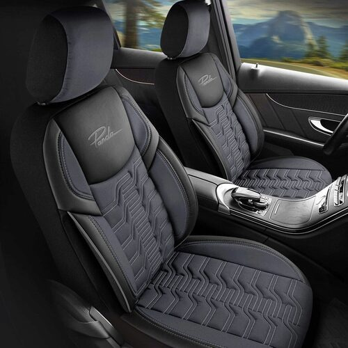 Set Huse Scaune Auto pentru Renault Clio - Panda Berlina, gri petrol, 11 piese