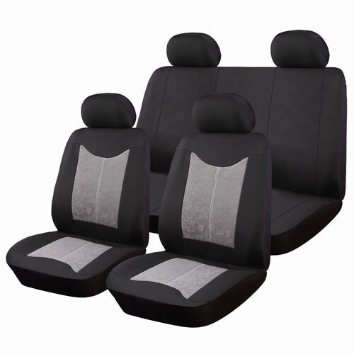 Set Huse Scaune Auto pentru Toyota Prius - RoGroup Sueden-Polyester, cu fermoare pentru bancheta rabatabila, 9 piese