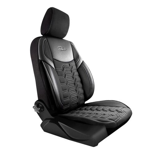 Set Huse Scaune Auto pentru Volkswagen Jetta - Panda Berlina, negru cu cusatura gri, 11 piese
