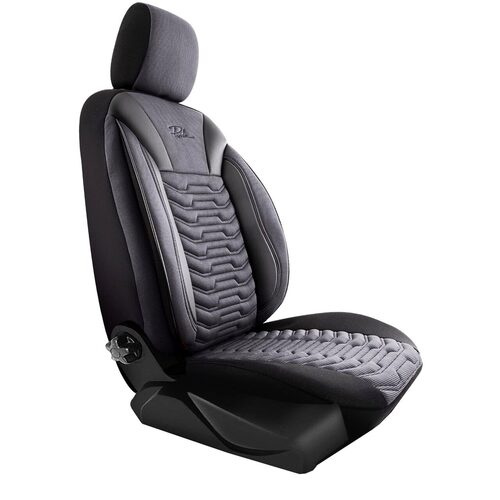 Set Huse Scaune Auto pentru Volkswagen Polo - Panda Paris, negru gri, 11 piese