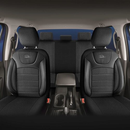 Set Huse Scaune Auto pentru Volvo XC90 - Panda Prestige, Negru-Gri, 11 piese