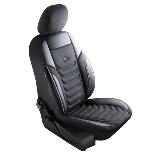 Set Huse Scaune Auto pentru Volvo XC90 - Panda Florida, negru gri, 11 piese