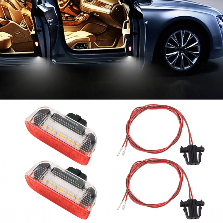 Set Lampi Cu Led Portiera Fata Alb/Rosu 