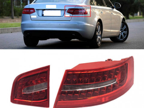 Set Lampi Stop Spate Dreapta Exterioara + Interior Am Audi A6 C6 2008-2011 Sedan 4F5945096J + 4F5945094E Led