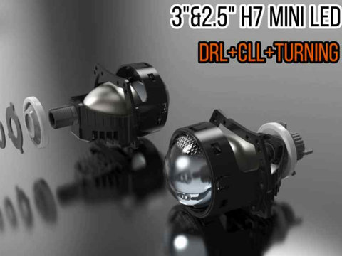Set lupe LED far 12V cu functie de lumina de zi DRL si semnalizare 6000K ERK AL-121022-5