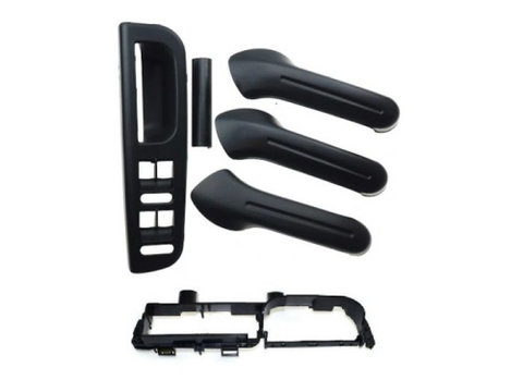 Set maner usa interior parte montare Fata, Spate, Skoda Superb (3u4), 02.2002-06.2008, VW Bora, 10.1998-11.2005, Golf 4 (1J) 08.1997-09.2006, Passat (B5), 1996-01.2005, 9541U7 cu rama comutatoare