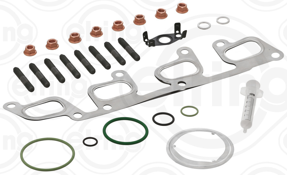 Set montaj, turbocompresor (262.500 262500 ELRING) AUDI,SEAT,SKODA,VW A1|A3|A3, A3 / S3|ALHAMBRA|ALTEA|ALTEA XL|BEETLE|BEETLE, BJALLA, FUSCA|BORA, JETTA, JETTA / CLASICO|CADDY|CADDY ALLTRACK|CC|CC, PA