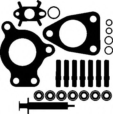 Set montaj, turbocompresor RENAULT LAGUNA II Grandtour (KG0/1) (2001 - 2016) ELRING 715.381 piesa NOUA