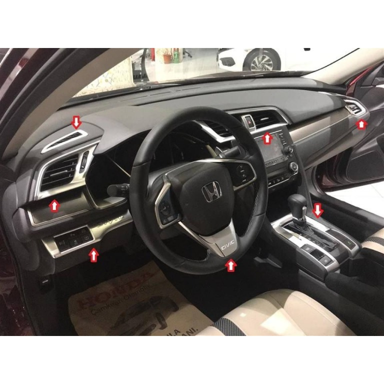 Set ornamente crom bord HONDA CIVIC FC5 2016 și mai sus - nou
