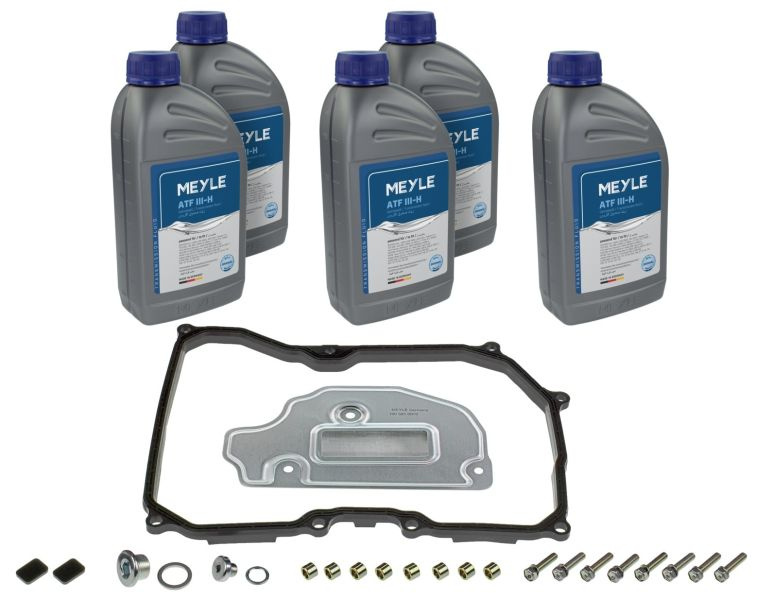 Set piese, schimb de ulei cutie de viteze automata Gearbox hydraulic filter With oil 09G AQ250 TF-60SN SEAT ALTEA ALTEA XL LEON TOLEDO III SKODA OCTAVIA II SUPERB II VW GOLF V JETTA III NEW BEETLE PASSAT B6 TOURAN 1.4-2.5 01.98- MEYLE 100 135 0101