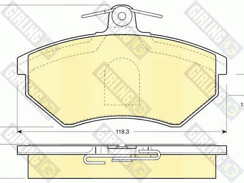 Set placute de frana 6110441 GIRLING pentru Audi Coupe Audi 80 Audi Cabriolet Vw Golf Vw Passat Vw Corrado Vw Jetta Vw Vento Seat Toledo Seat Cordoba Vw Caddy Vw Panel Seat Inca Seat Ibiza