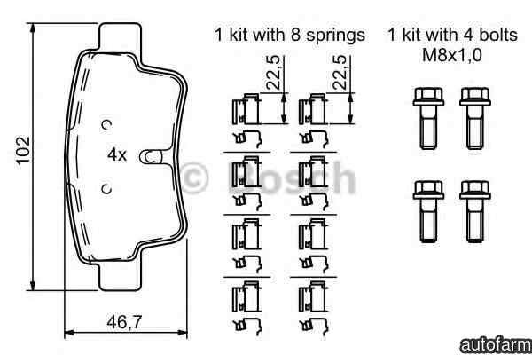 Set placute de frana FIAT PUNTO / GRANDE PUNTO 199 BOSCH 0 986 494 222