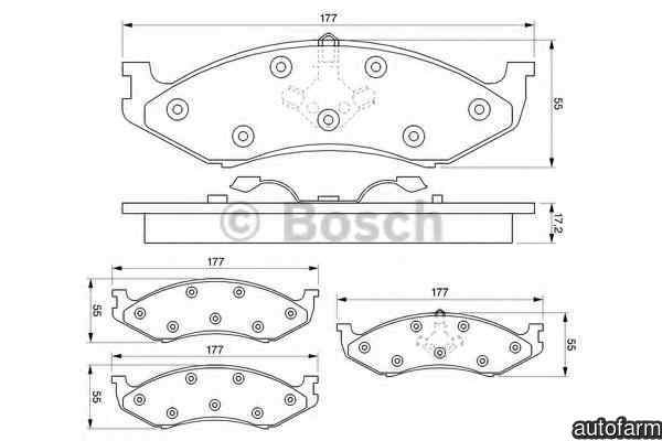 Set placute de frana JEEP WRANGLER I YJ SJ BOSCH 0 986 424 284