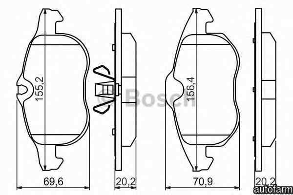 Set placute de frana SAAB 9-3 YS3F BOSCH 0 986 494 044