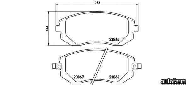 Set placute de frana SUBARU FORESTER SG BREMBO P 78 013