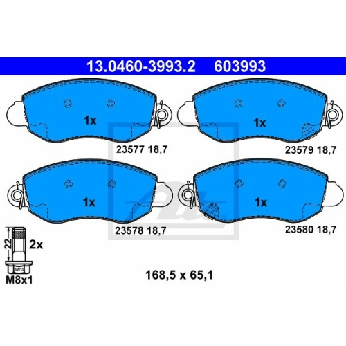 Set placute frana Ate 13046039932, parte montare :