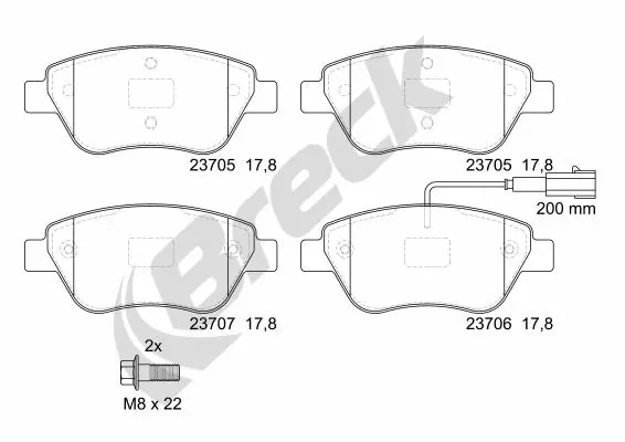 Set placute frana Break CITROËN NEMO microbus 2009-2020 - 23705 00 701 10