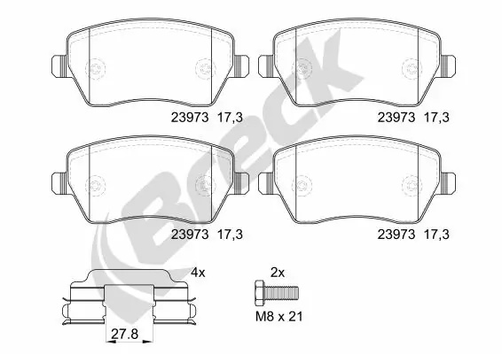 Set placute frana Break DACIA LOGAN MCV (KS_) 2007-2015 - 23973 00 702 00