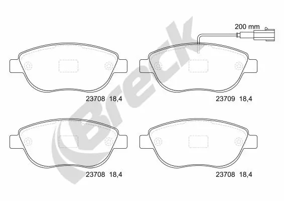 Set placute frana Break FIAT DOBLO Cargo (263_) 2010-2023 - 23708 00 701 10