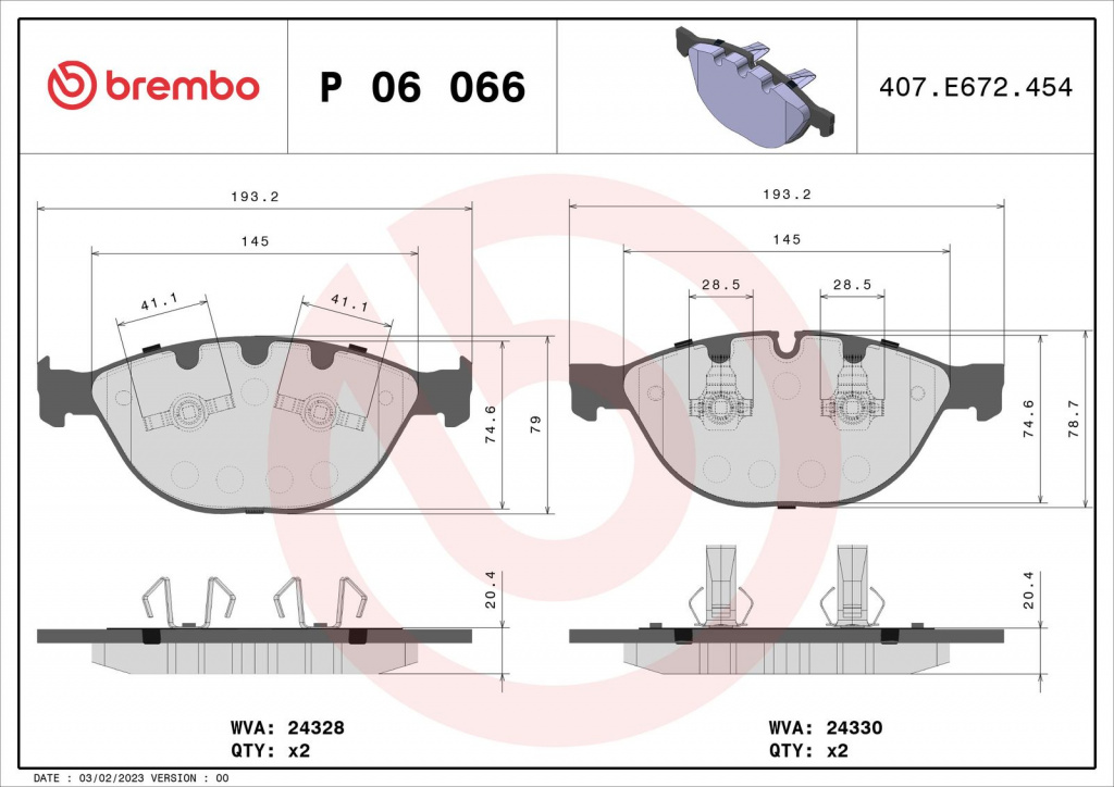Set placute frana, BREMBO P 06 066 pentru BMW 5 (E60), 5 Touring (E61) 20042010